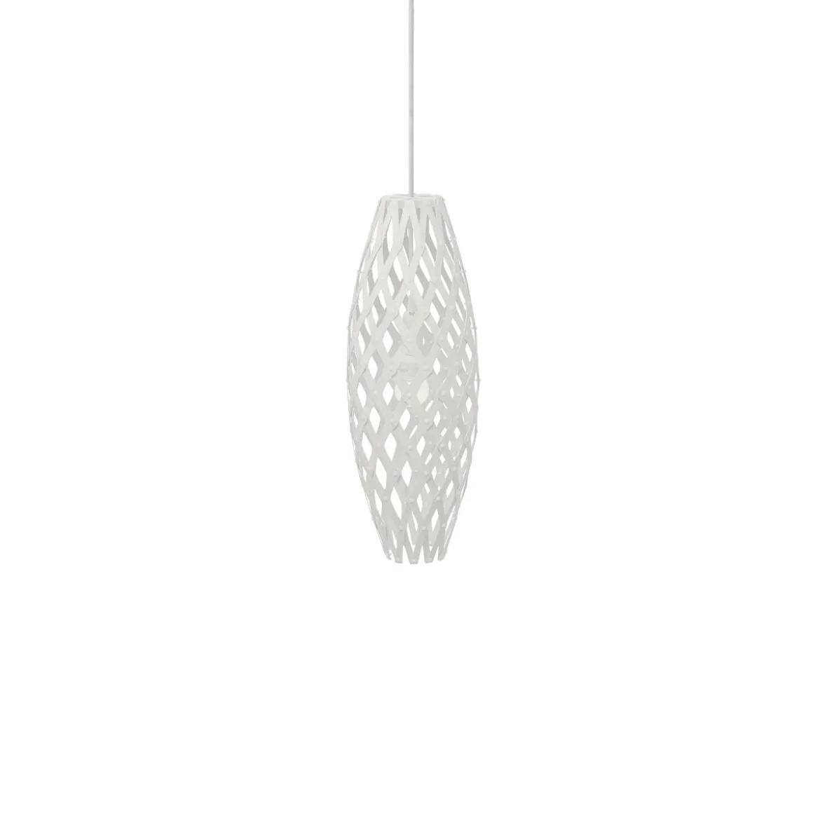 David Trubridge Hinaki Pendelleuchte 50 cm weiß 2 Seiten