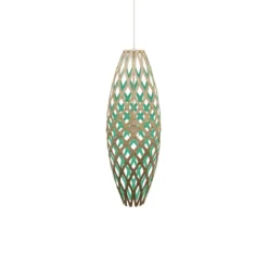 David Trubridge Hinaki Pendelleuchte 90 cm aqua