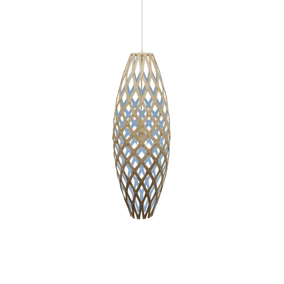 David Trubridge Hinaki Pendelleuchte 90 cm blau