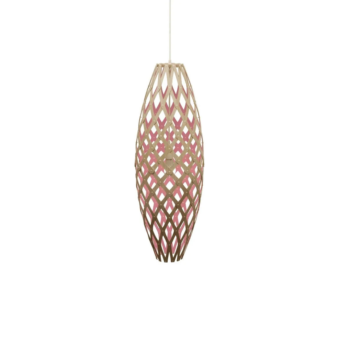 David Trubridge Hinaki Pendelleuchte 90 cm pink
