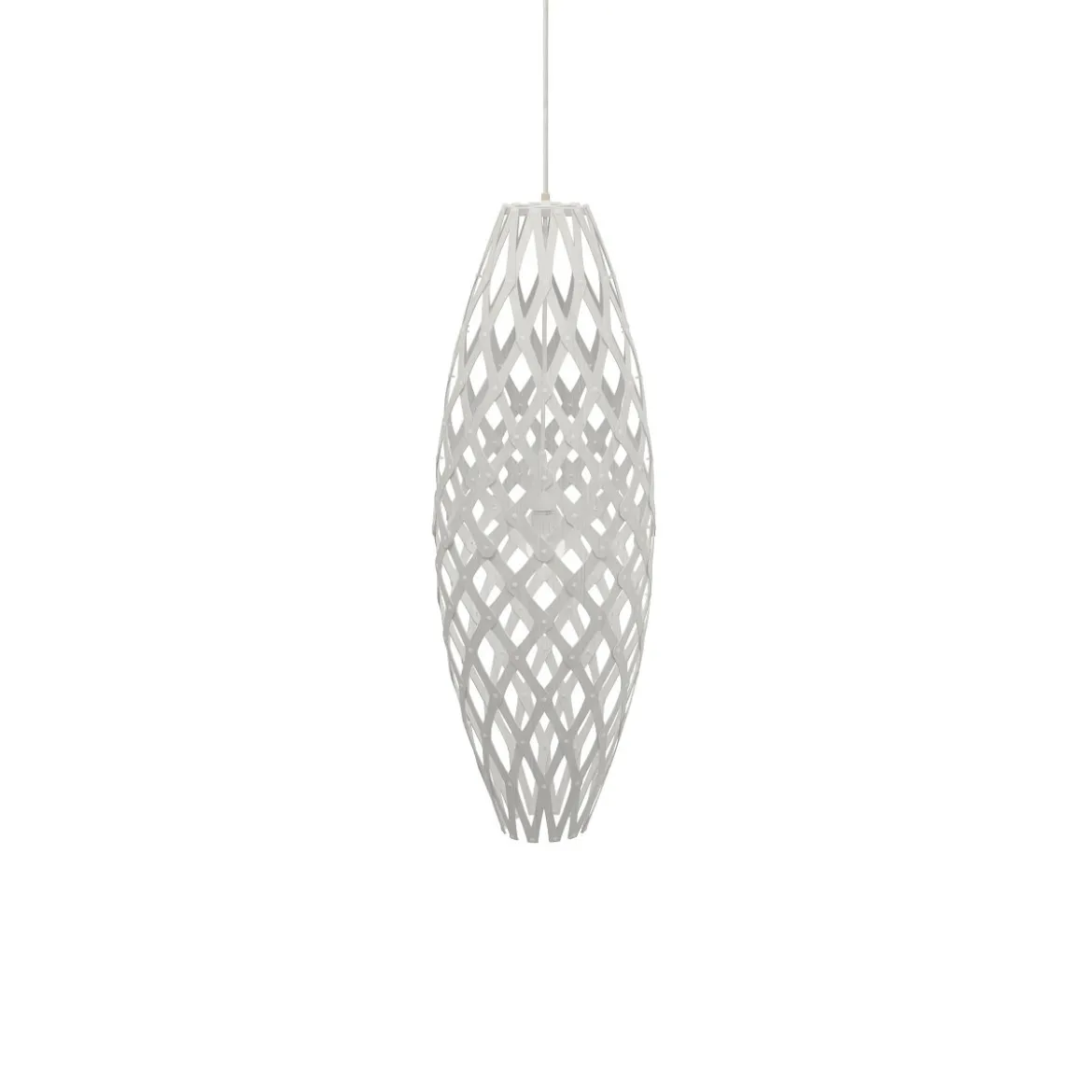 David Trubridge Hinaki Pendelleuchte 90 cm weiß 2 Seiten