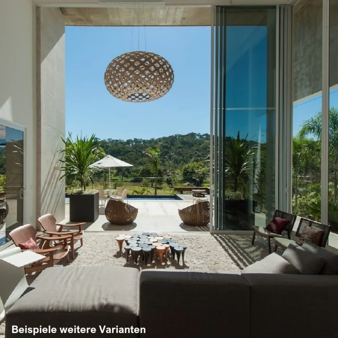 David Trubridge Kina Pendelleuchte Ø 100cm weiß 1 Seite
