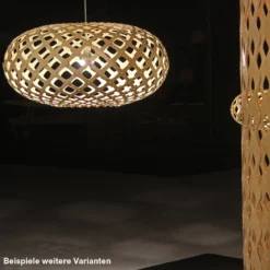David Trubridge Kina Pendelleuchte Ø 44cm schwarz 2 Seiten