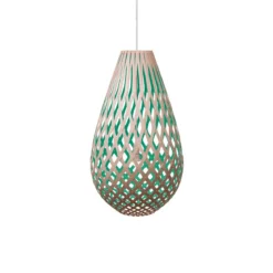 David Trubridge Koura Pendelleuchte 100 cm aqua