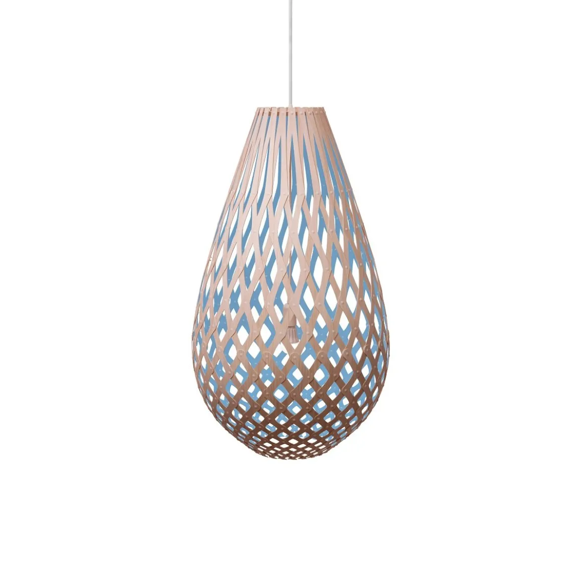 David Trubridge Koura Pendelleuchte 100 cm blau