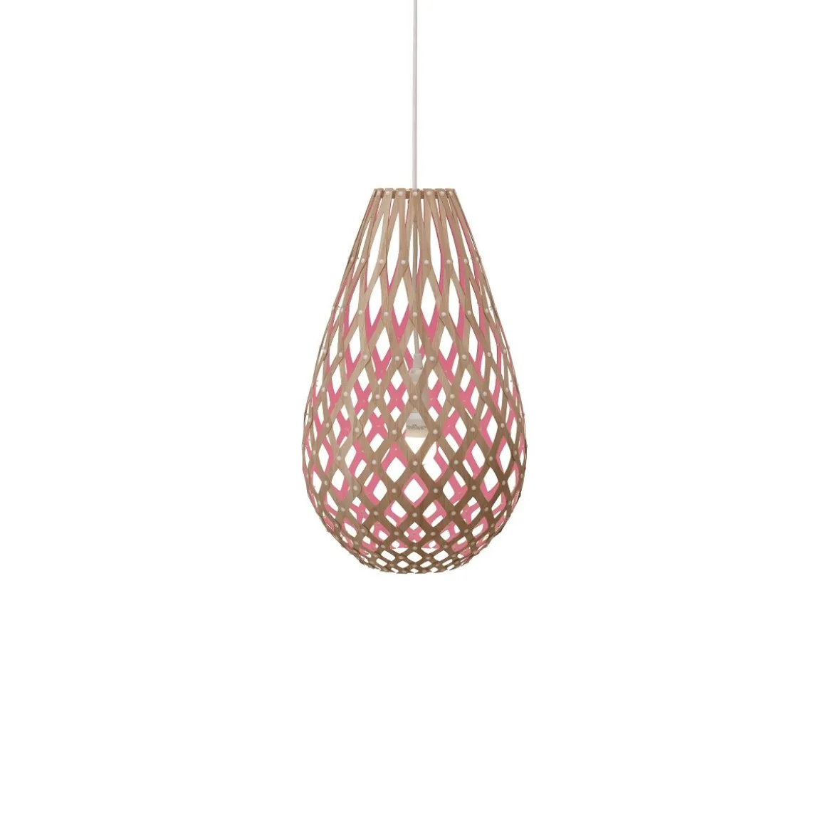 David Trubridge Koura Pendelleuchte 50 cm pink
