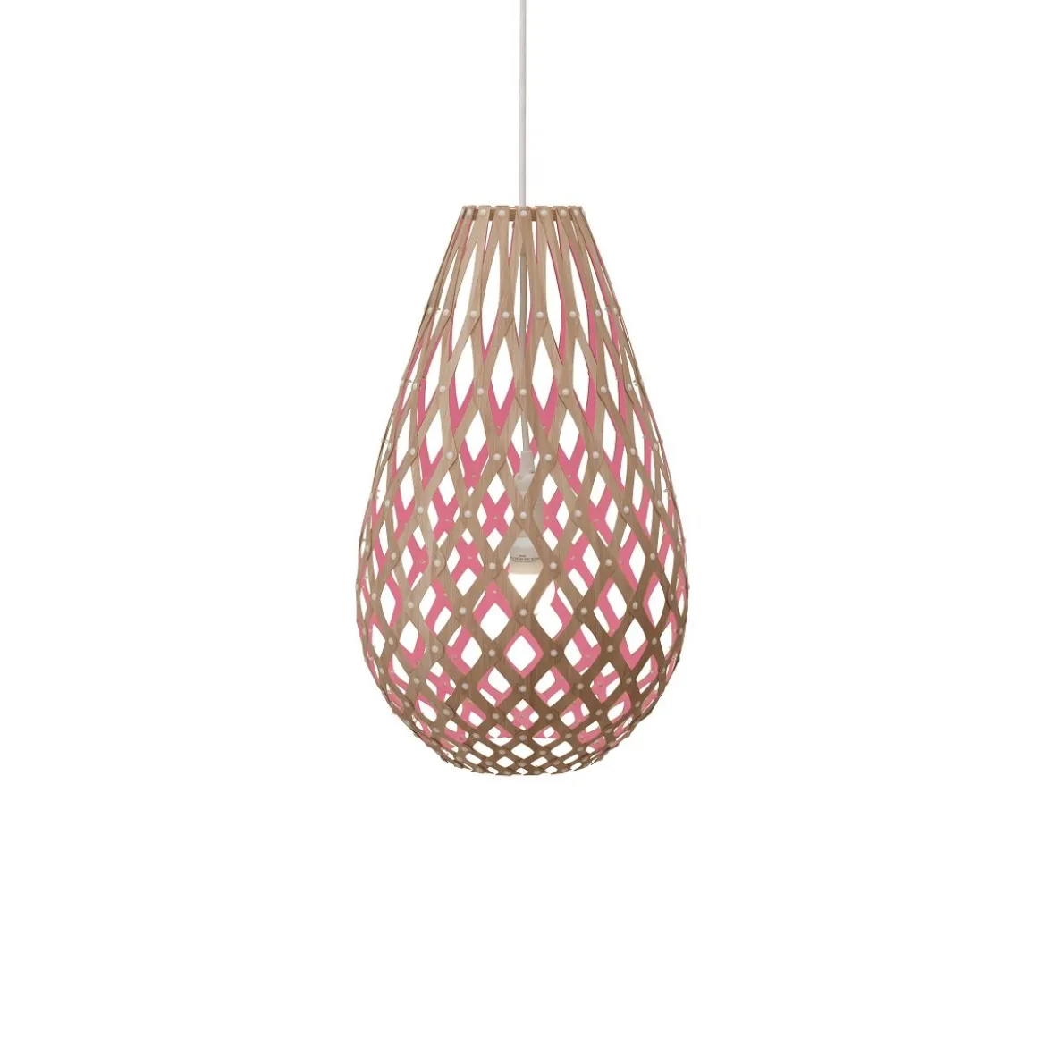 David Trubridge Koura Pendelleuchte 75 cm pink