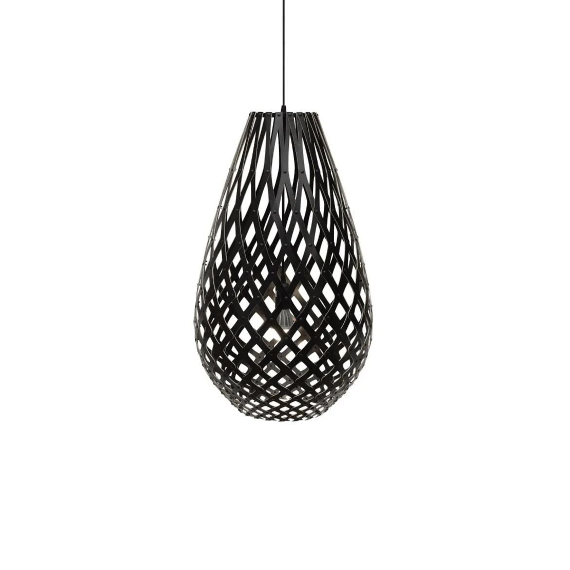 David Trubridge Koura Pendelleuchte 75 cm schwarz 2 Seiten