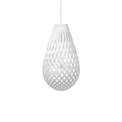 David Trubridge Koura Pendelleuchte 75 cm weiß 2 Seiten