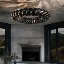 David Trubridge Maru Pendelleuchte Ø 110cm schwarz 2 Seiten