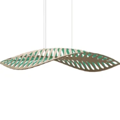 David Trubridge Navicula large Pendelleuchte 100 cm aqua