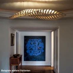 David Trubridge Navicula large Pendelleuchte 100 cm aqua