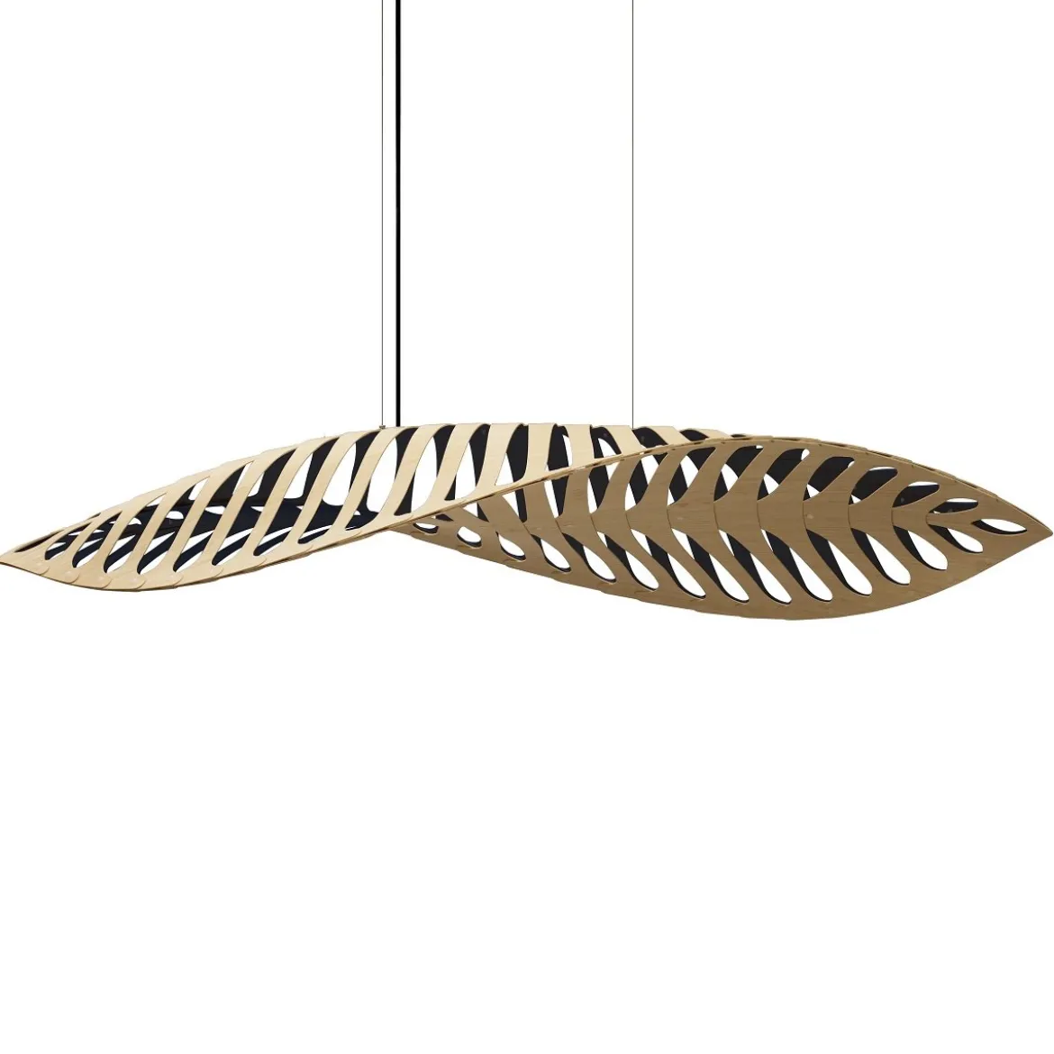 David Trubridge Navicula large Pendelleuchte 100 cm Innen schwarz