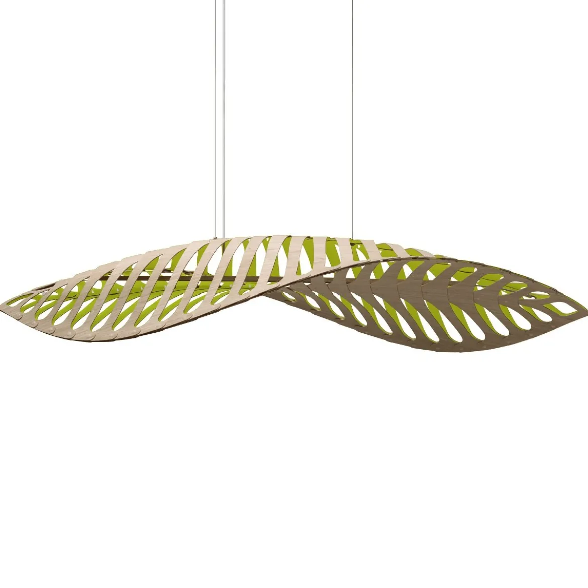 David Trubridge Navicula large Pendelleuchte 100 cm limette