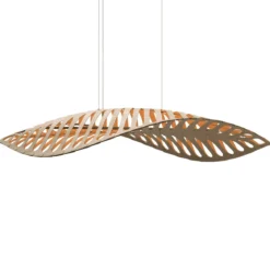 David Trubridge Navicula large Pendelleuchte 100 cm orange