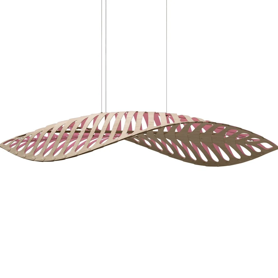 David Trubridge Navicula large Pendelleuchte 100 cm pink