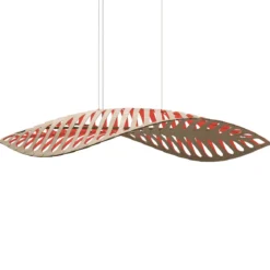 David Trubridge Navicula large Pendelleuchte 100 cm rot