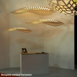 David Trubridge Navicula large Pendelleuchte 100 cm weiß 1 Seite