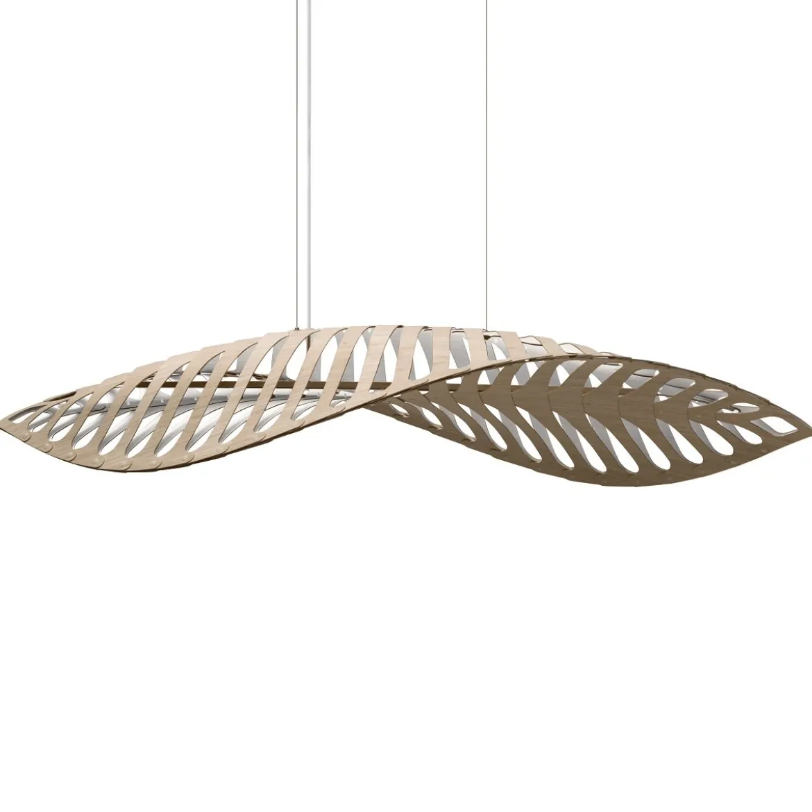 David Trubridge Navicula large Pendelleuchte 100 cm weiß 1 Seite