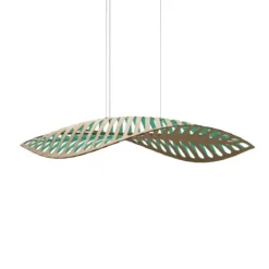 David Trubridge Navicula medium Pendelleuchte 90 cm aqua