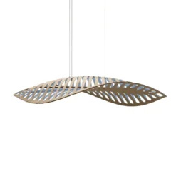 David Trubridge Navicula medium Pendelleuchte 90 cm blau