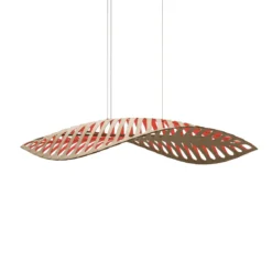 David Trubridge Navicula medium Pendelleuchte 90 cm rot