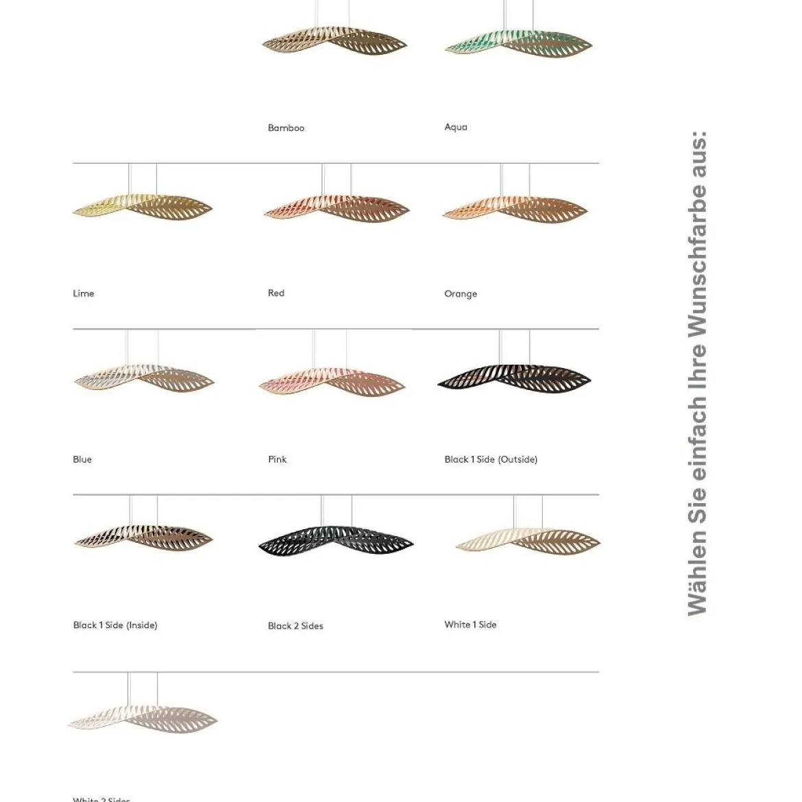 David Trubridge Navicula medium Pendelleuchte 90 cm weiß 1 Seite