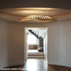 David Trubridge Navicula medium Pendelleuchte 90 cm weiß 2 Seiten
