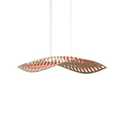 David Trubridge Navicula small Pendelleuchte 57 cm rot