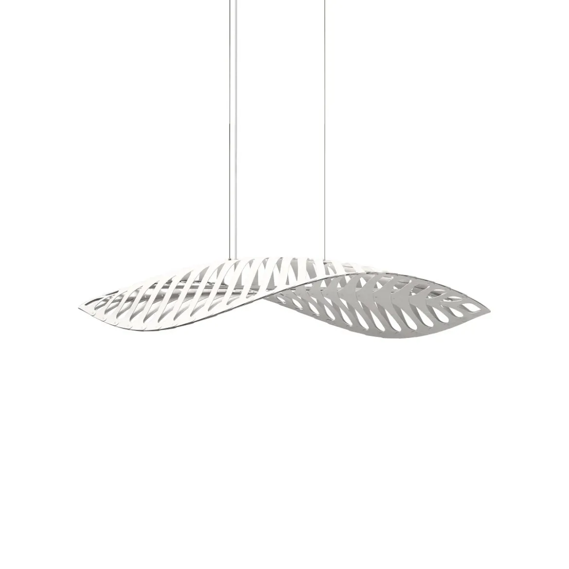 David Trubridge Navicula small Pendelleuchte 57 cm weiß 2 Seiten