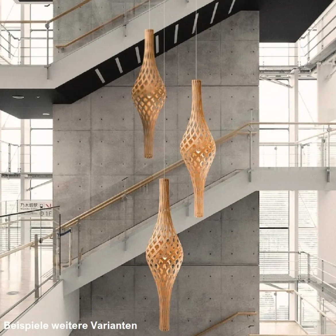 David Trubridge Nikau Pendelleuchte blau