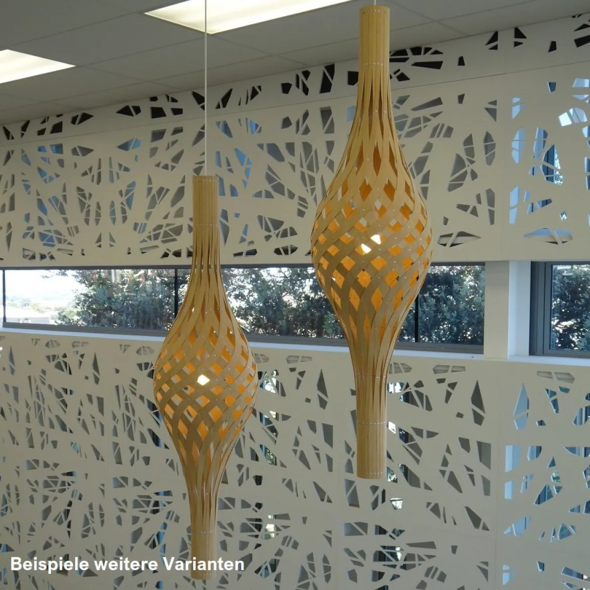 David Trubridge Nikau Pendelleuchte orange