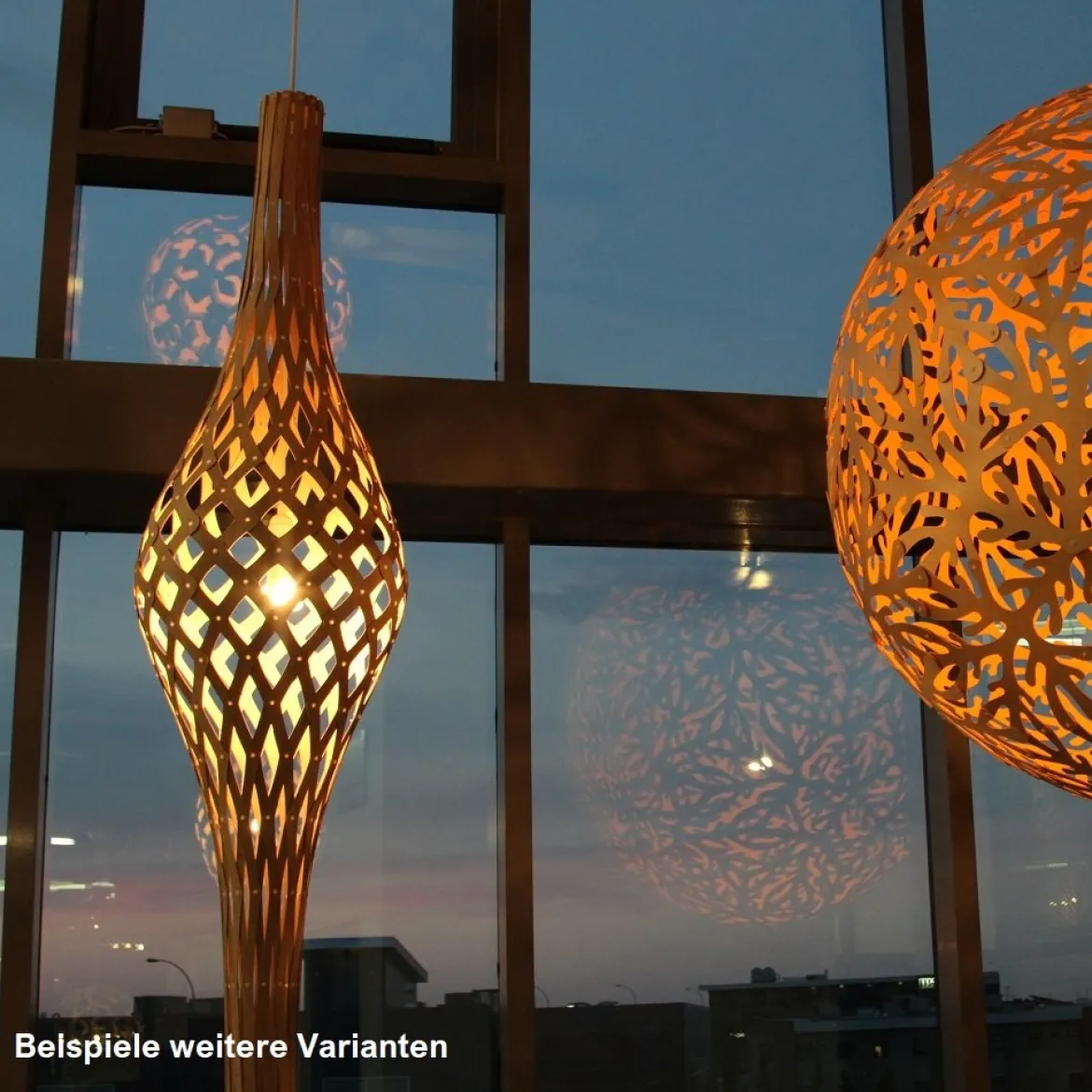 David Trubridge Nikau Pendelleuchte orange