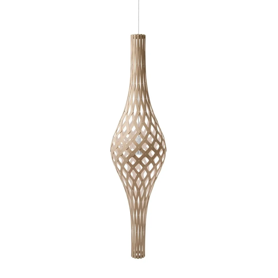 David Trubridge Nikau Pendelleuchte weiß 1 Seite