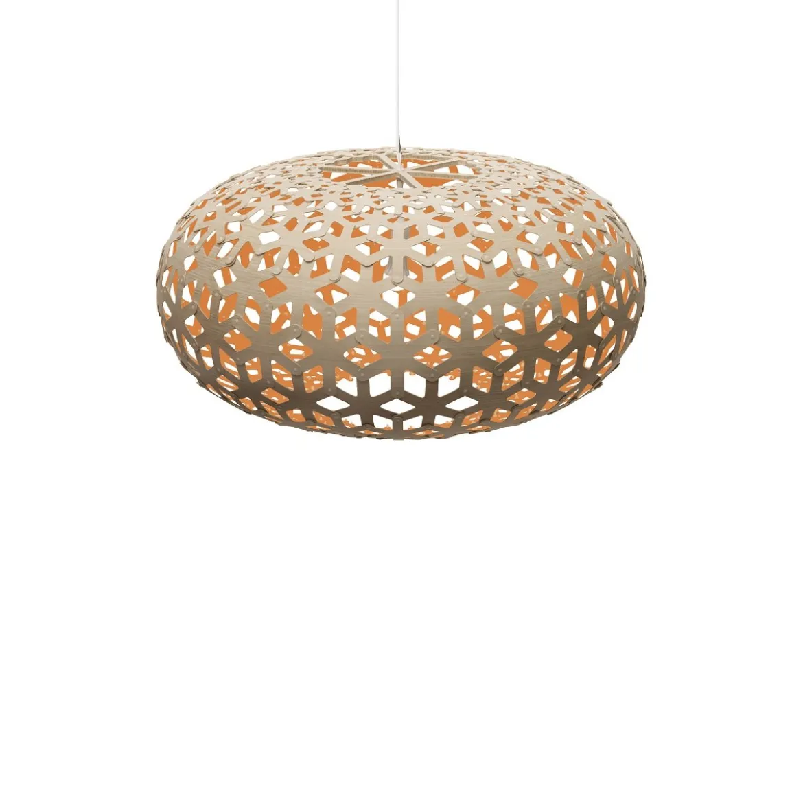 David Trubridge Snowflake Pendelleuchte Ø 100cm orange