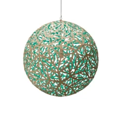 David Trubridge Sola Pendelleuchte Ø 100cm aqua