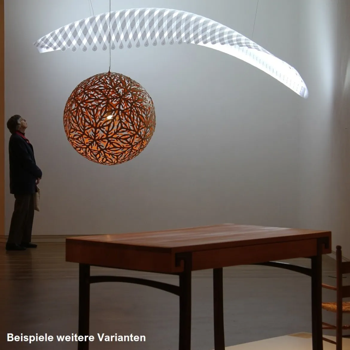 David Trubridge Sola Pendelleuchte Ø 100cm weiß 2 Seiten
