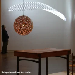 David Trubridge Sola Pendelleuchte Ø 80cm schwarz 2 Seiten