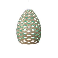 David Trubridge Tui large Pendelleuchte 76 cm aqua