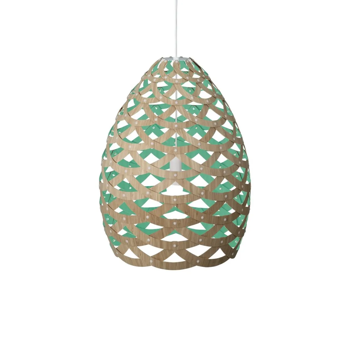 David Trubridge Tui large Pendelleuchte 76 cm aqua