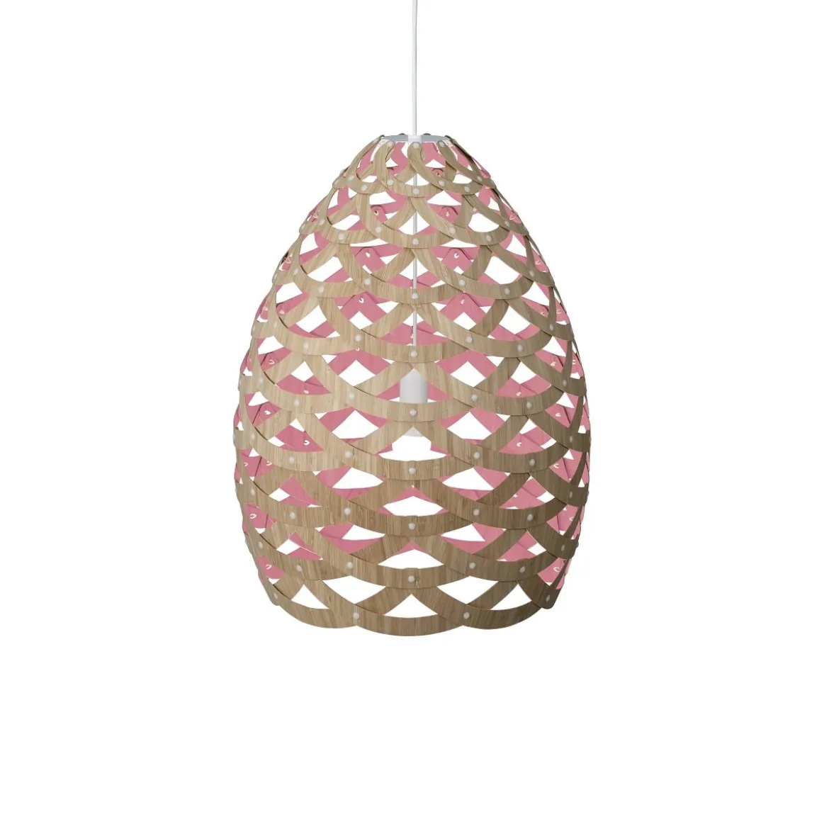 David Trubridge Tui large Pendelleuchte 76 cm pink