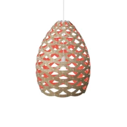 David Trubridge Tui large Pendelleuchte 76 cm rot
