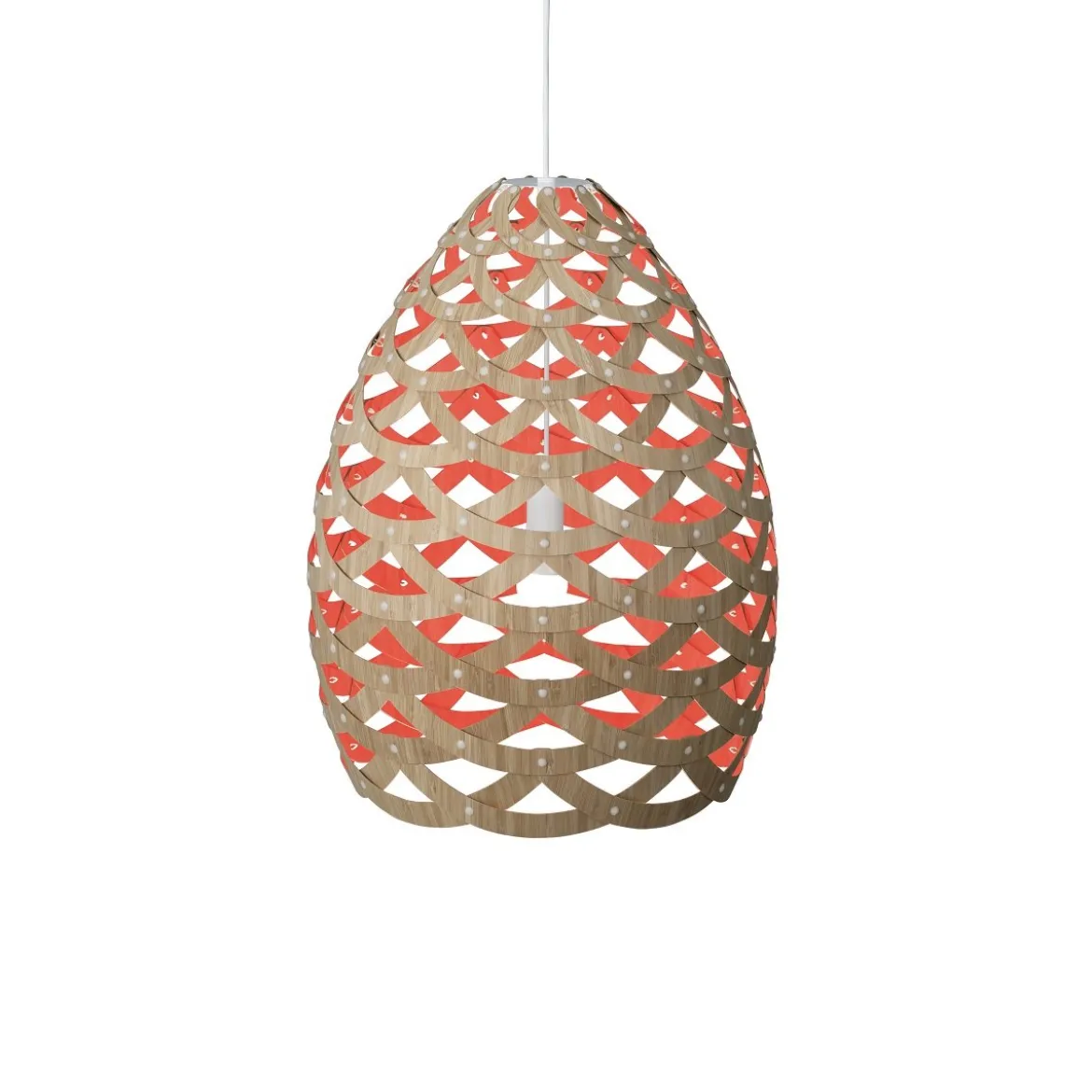 David Trubridge Tui large Pendelleuchte 76 cm rot