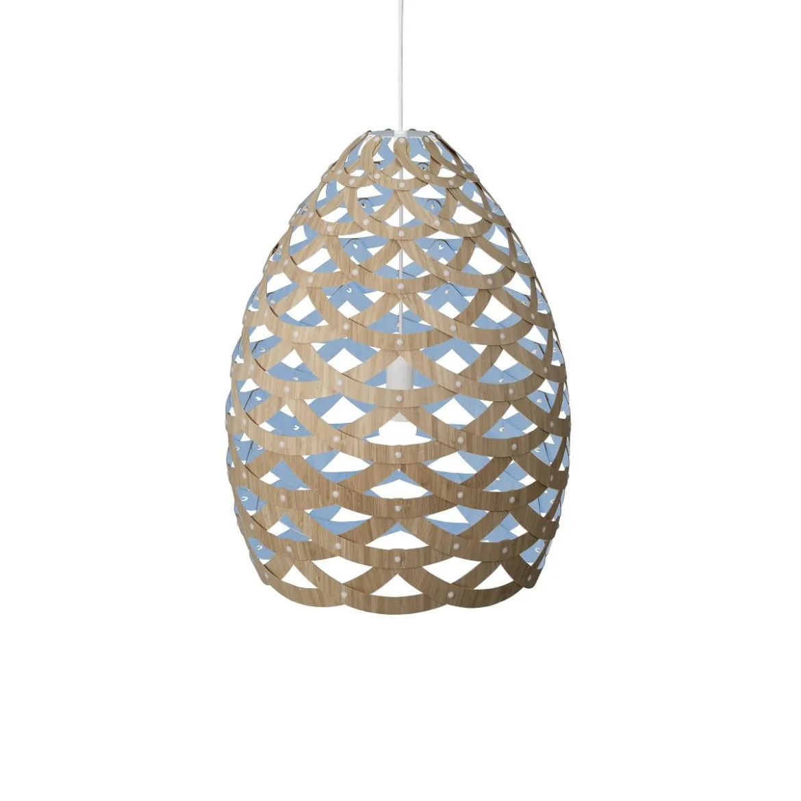 David Trubridge Tui large Pendelleuchte Ø 76 cm blau