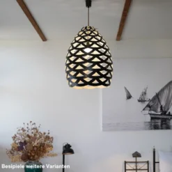 David Trubridge Tui large Pendelleuchte Ø 76 cm schwarz 2 Seiten