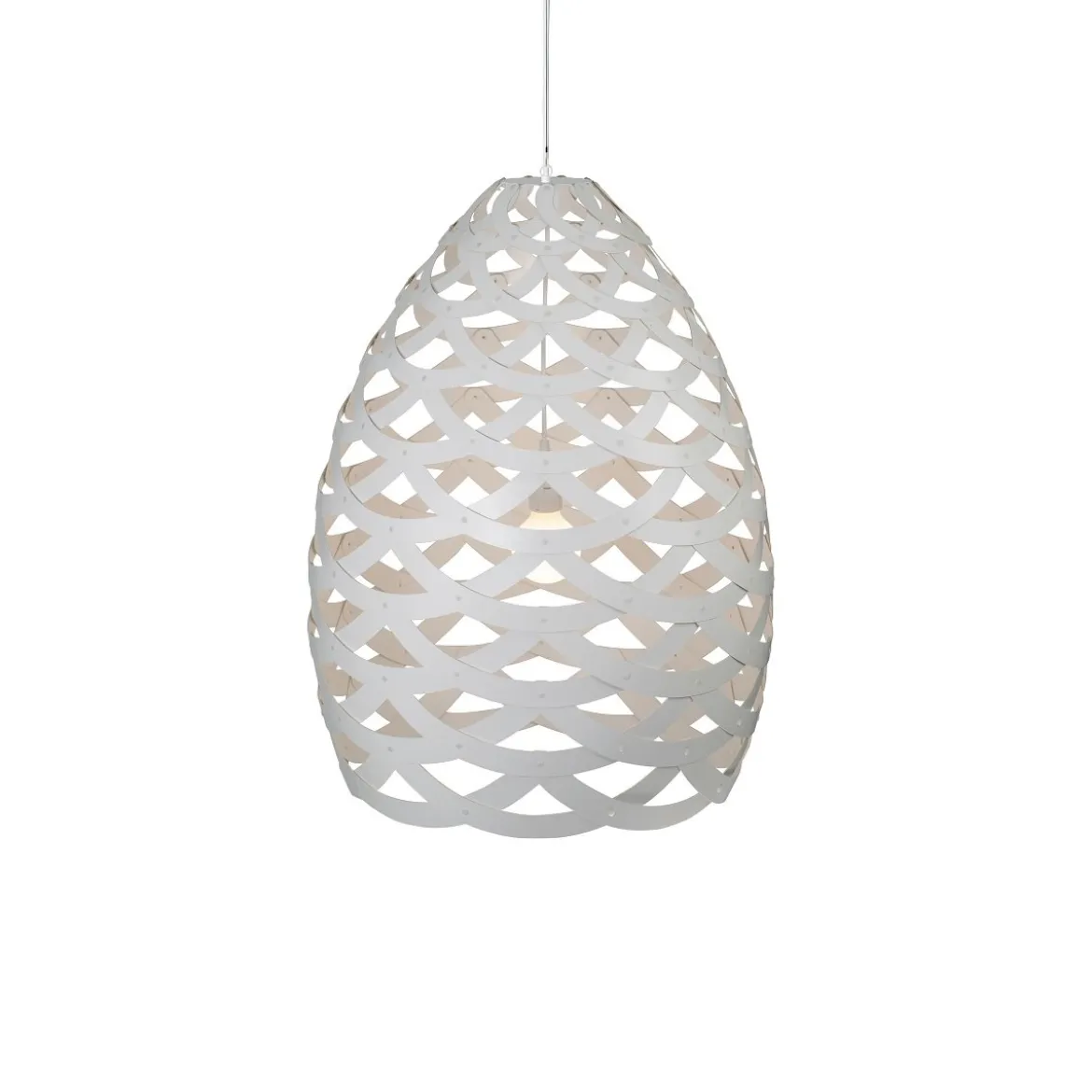David Trubridge Tui large Pendelleuchte Ø 76 cm weiß 2 Seiten