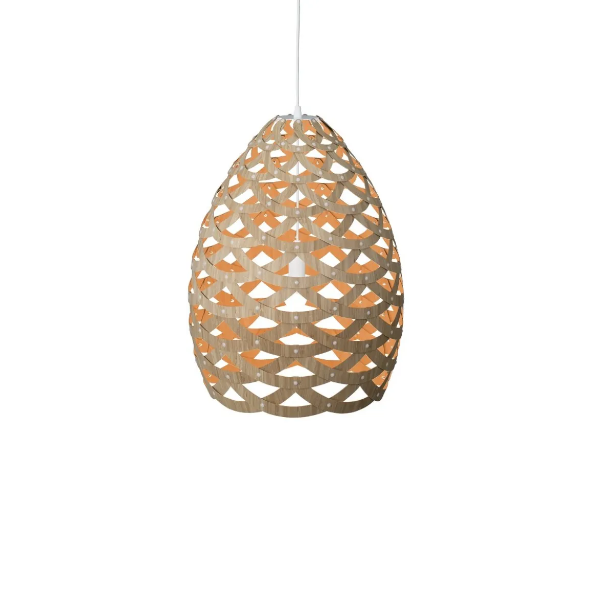 David Trubridge Tui medium Pendelleuchte Ø 54 cm orange