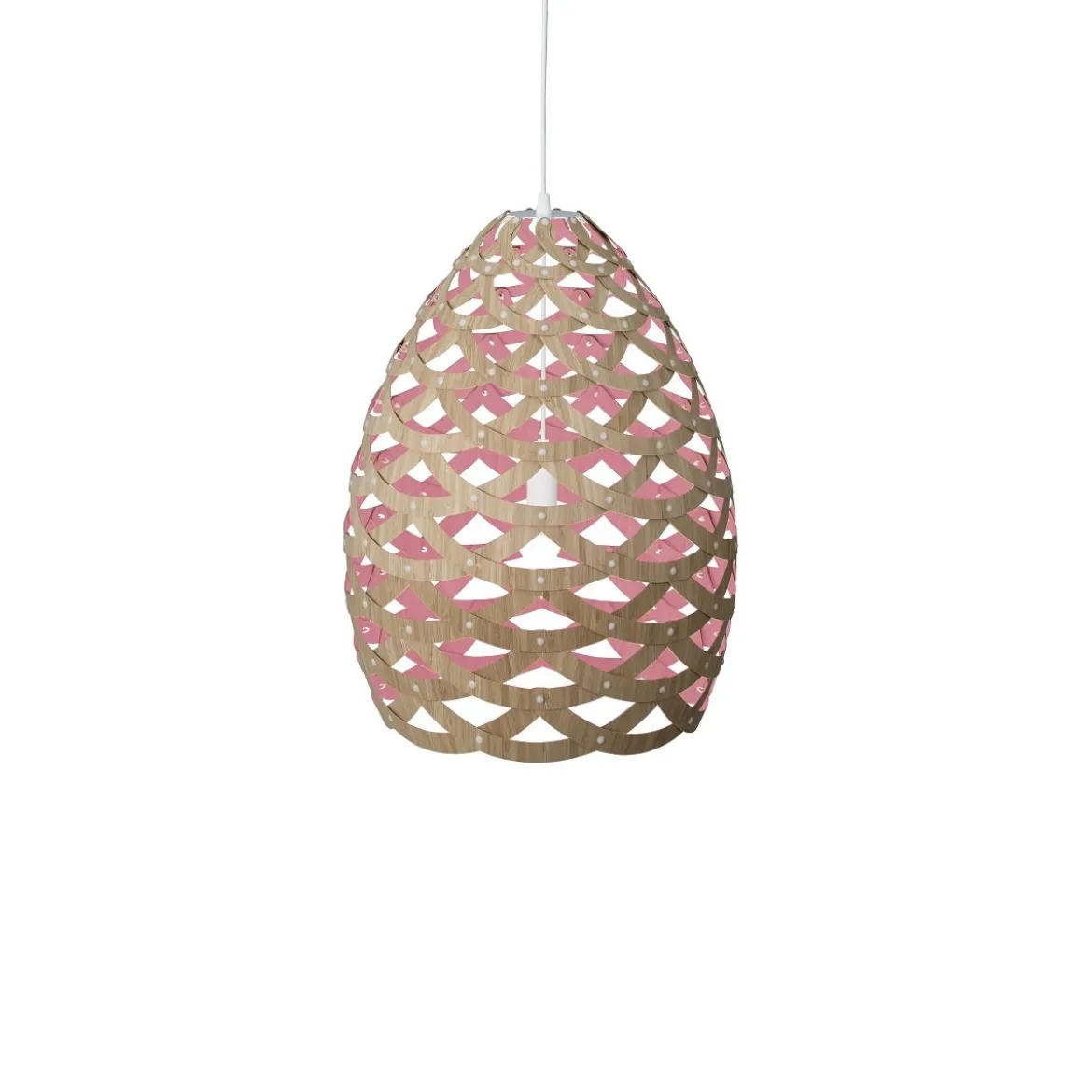 David Trubridge Tui medium Pendelleuchte Ø 54 cm pink