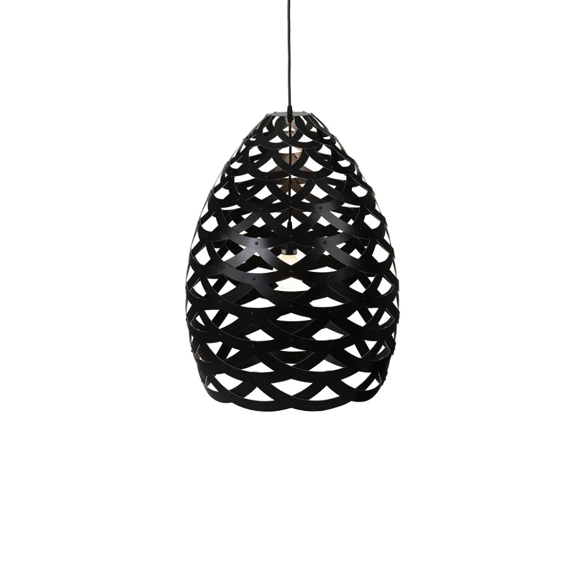 David Trubridge Tui medium Pendelleuchte Ø 54 cm schwarz 2 Seiten