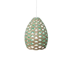 David Trubridge Tui small Pendelleuchte Ø 40 cm aqua